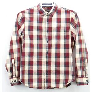 Wallin Bros Men's Multicolor Plaid‎ Long Sleeve Button Front Shirt Size Medium